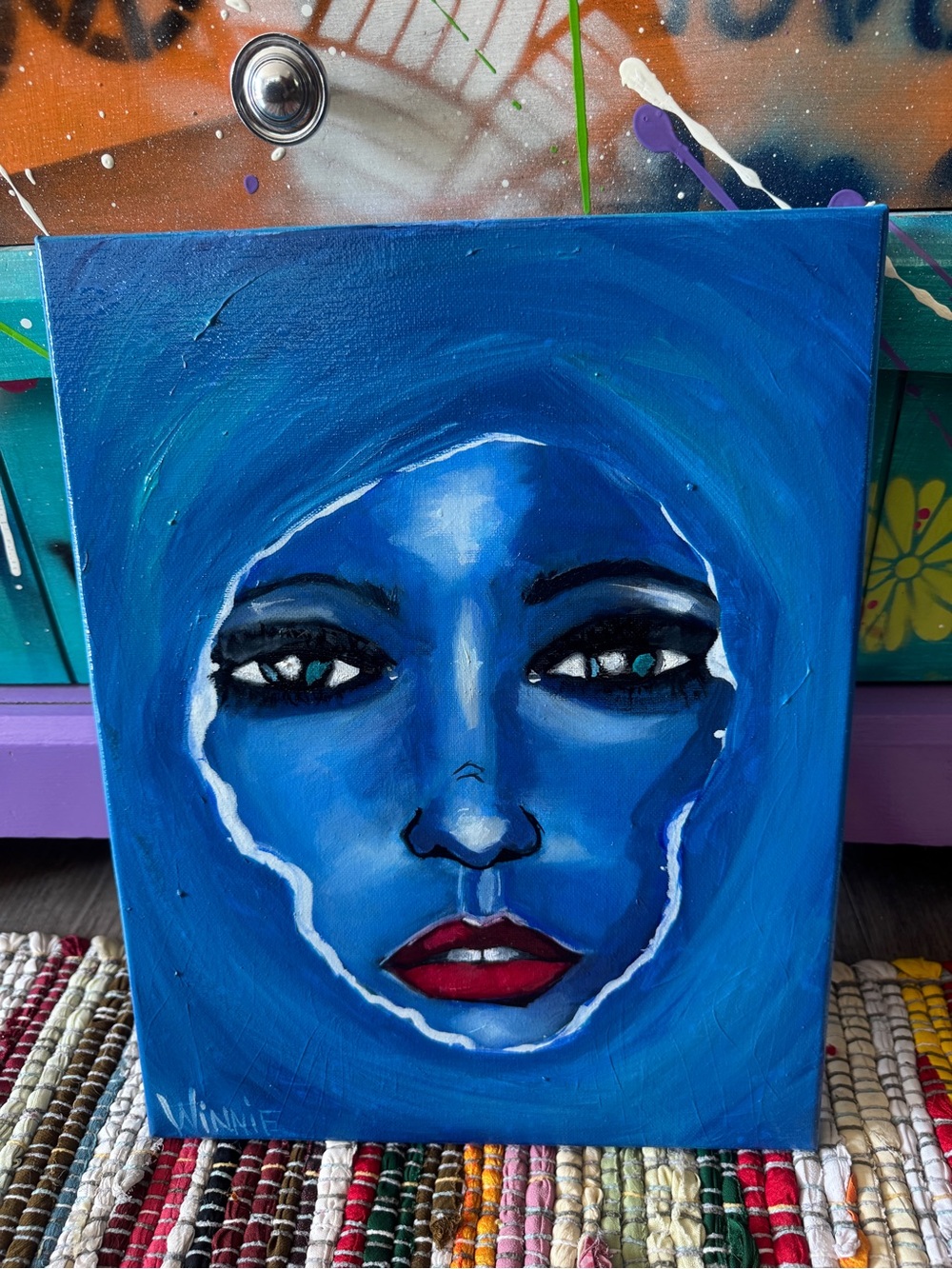 Original Oil Painting "Oops I Opened A Portal" - 11" x 14" - Picture 7 of 7
